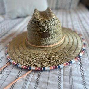 Roxy Straw Hat with Multicolor Trim